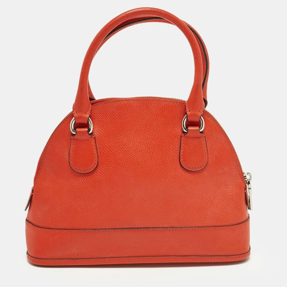Coach Cora Dome Orange Leather Satchel - Picture 4 of 7